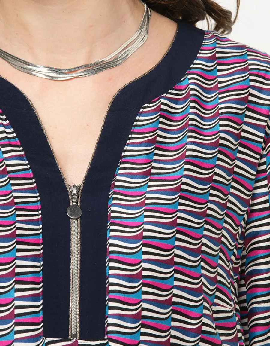 Christine Laure Robes|Robes & Jupes*Robe fuchsia imprimée