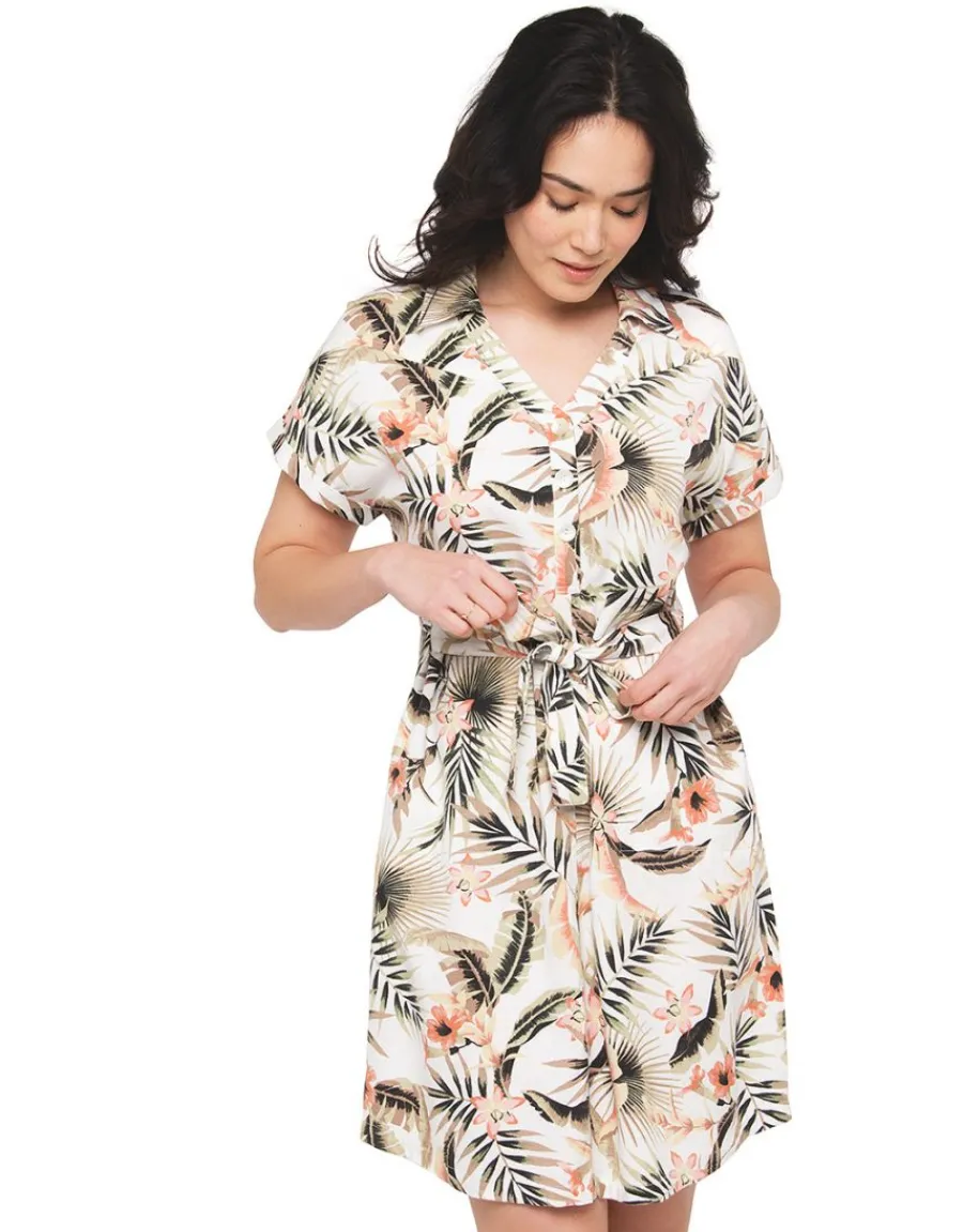 Christine Laure Robes|Robes & Jupes*Robe imprimée écru