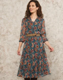 Christine Laure Robes|Robes & Jupes*Robe longue motif bleu