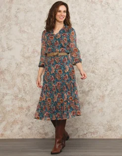 Christine Laure Robes|Robes & Jupes*Robe longue motif bleu