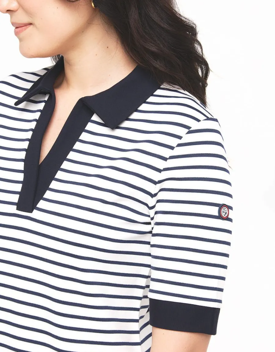 Christine Laure Robes & Jupes|Robes*Robe marinière écru bleu