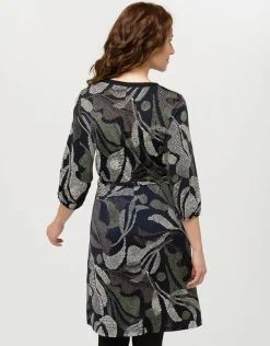 Christine Laure Robes|Robes & Jupes*Robe motif feuillage noir