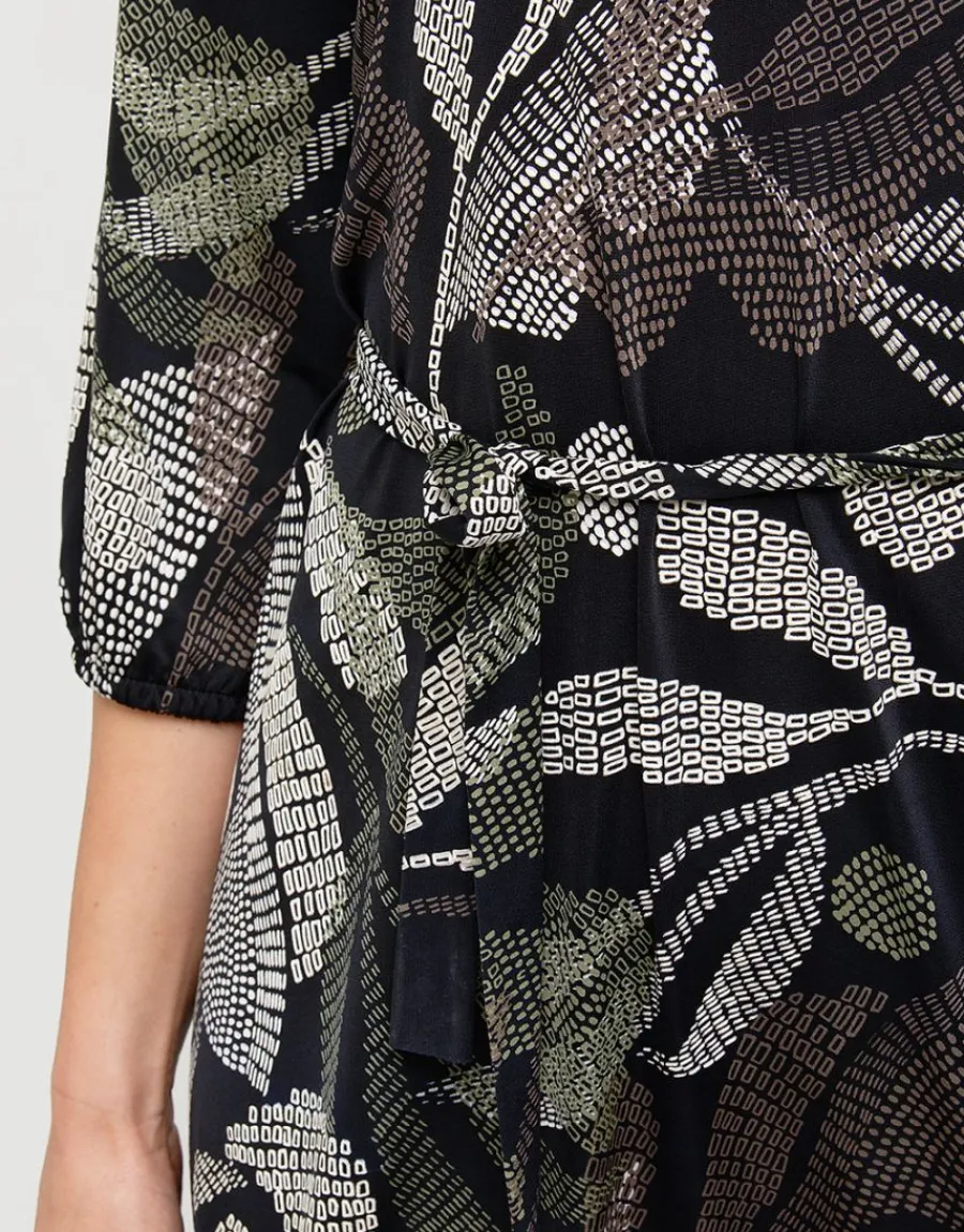 Christine Laure Robes|Robes & Jupes*Robe motif feuillage noir