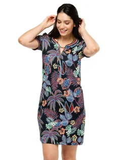 Christine Laure Robes|Robes & Jupes*Robe noir feuillages