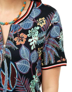 Christine Laure Robes|Robes & Jupes*Robe noir feuillages