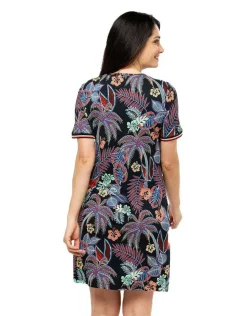 Christine Laure Robes|Robes & Jupes*Robe noir feuillages