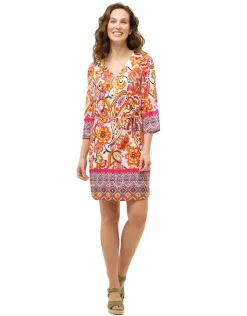 Christine Laure Robes|Robes & Jupes*Robe orange imprimée