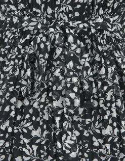 Christine Laure Robes|Robes & Jupes*Robe plissée fleurs noir