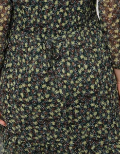 Christine Laure Robes & Jupes|Robes*Robe plissée kaki fleurs