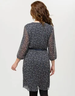 Christine Laure Robes|Robes & Jupes*Robe plissée marine voile