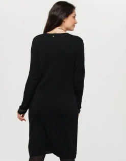 Christine Laure Robes|Robes & Jupes*Robe pull noir détails or