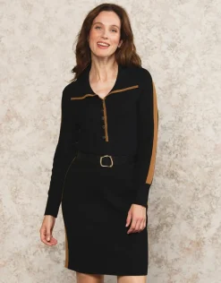 Christine Laure Robes|Robes & Jupes*Robe pull noire ceinturée