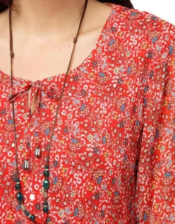 Christine Laure Robes|Robes & Jupes*Robe rouge fin plissé