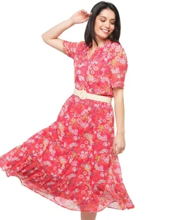 Christine Laure Robes|Robes & Jupes*Robe rouge florale