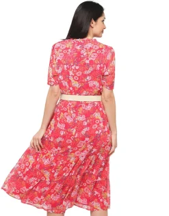 Christine Laure Robes|Robes & Jupes*Robe rouge florale