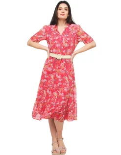 Christine Laure Robes|Robes & Jupes*Robe rouge florale