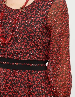 Christine Laure Robes|Robes & Jupes*Robe voile imprimé rouge