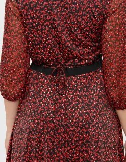 Christine Laure Robes|Robes & Jupes*Robe voile imprimé rouge