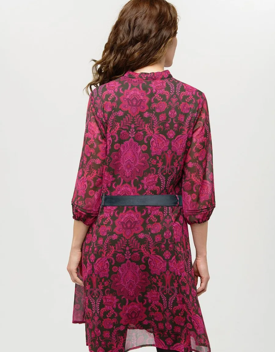 Christine Laure Robes|Robes & Jupes*Robe voile motif fuchsia