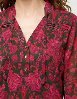 Christine Laure Robes|Robes & Jupes*Robe voile motif fuchsia