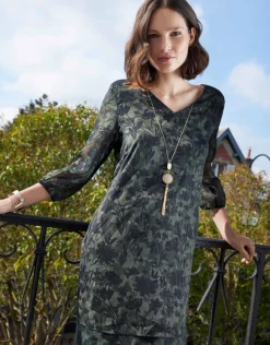 Christine Laure Robes|Robes & Jupes*Robe voile motif kaki