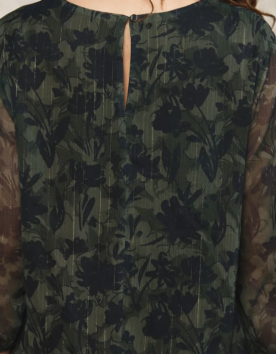 Christine Laure Robes|Robes & Jupes*Robe voile motif kaki