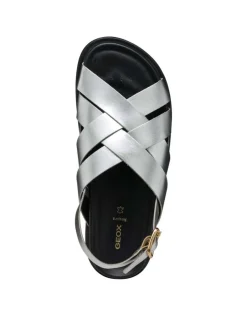 Christine Laure Sandales*Sandale plate cuir argent GEOX