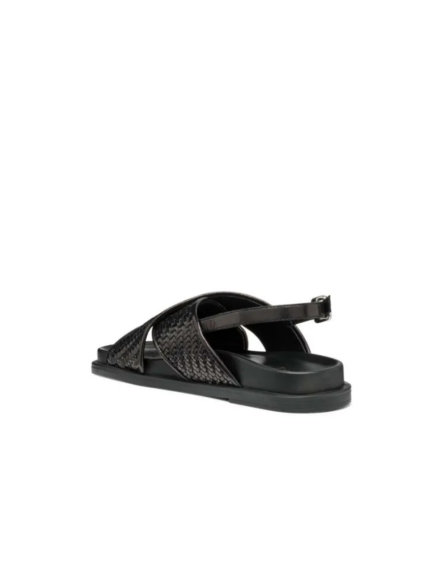 Christine Laure Sandales*Sandales plates cuir noir GEOX