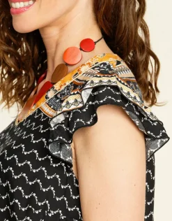 Christine Laure Chemisiers & Blouses|Hauts*Top chic ocre imprimé