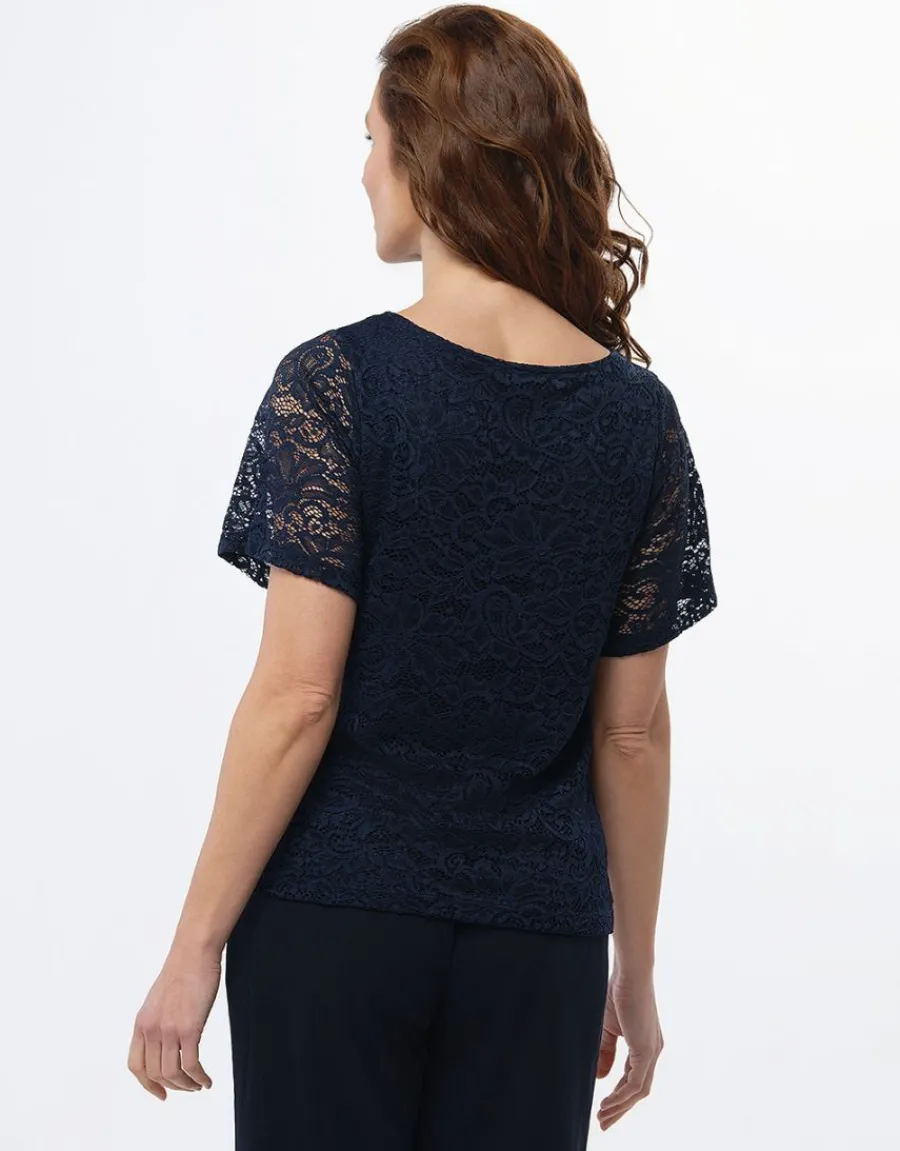 Christine Laure Chemisiers & Blouses|Hauts*Top dentelle chic marine