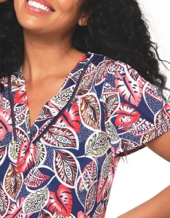 Christine Laure T-shirts|Hauts*Top feuillages col V