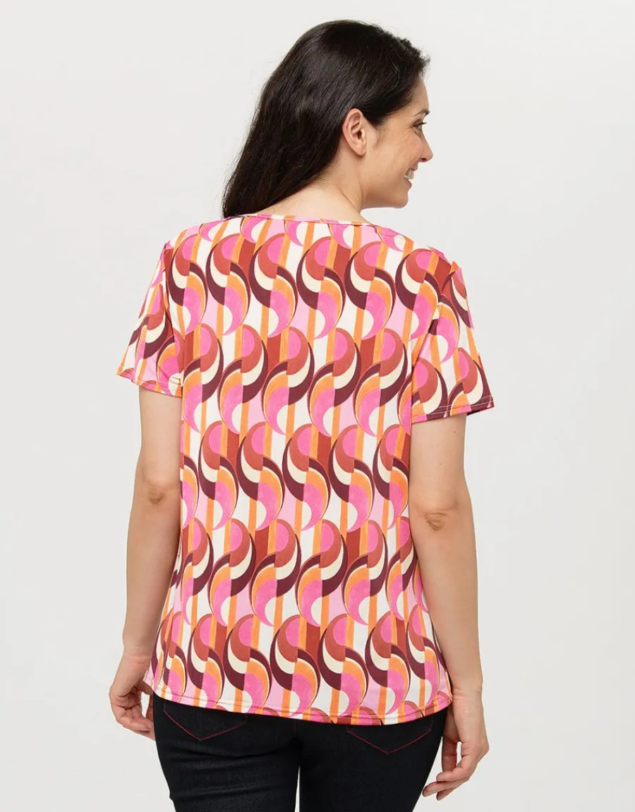 Christine Laure T-shirts|Hauts*Top imprimé 70 rouge