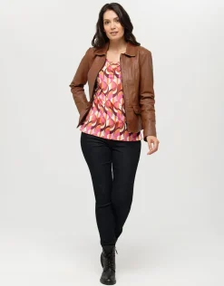 Christine Laure T-shirts|Hauts*Top imprimé 70 rouge