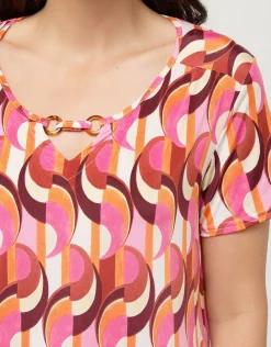 Christine Laure T-shirts|Hauts*Top imprimé 70 rouge