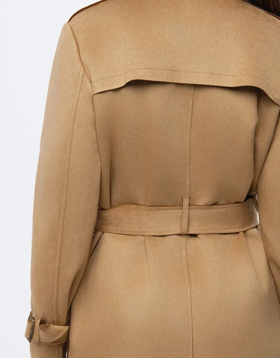 Christine Laure Parkas|Parkas*Trench suédine beige