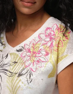 Christine Laure T-shirts|Hauts*T-shirt beige motif