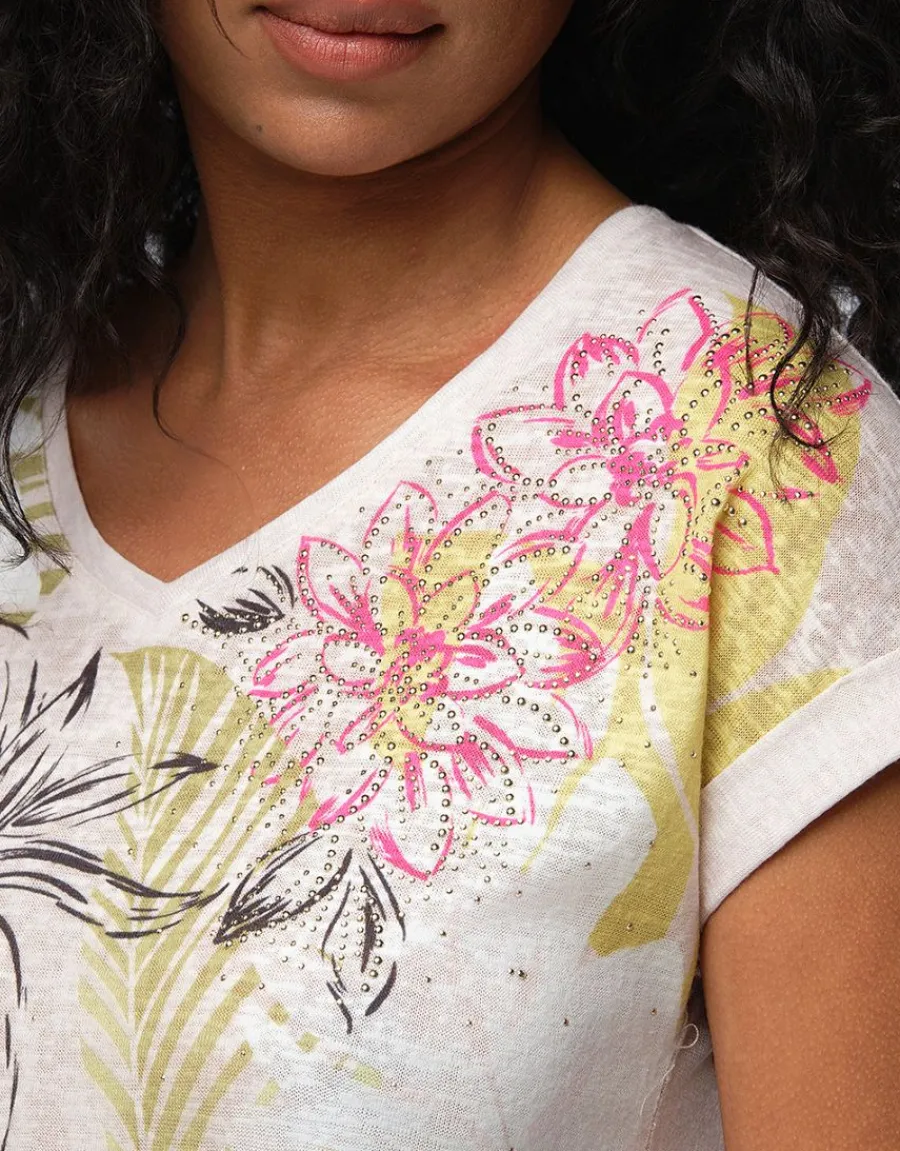 Christine Laure T-shirts|Hauts*T-shirt beige motif