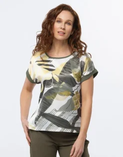 Christine Laure T-shirts|Hauts*T-shirt bi-matière motif