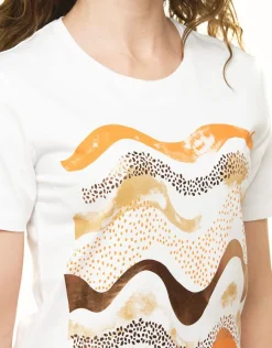 Christine Laure T-shirts|Hauts*T-shirt blanc à motifs