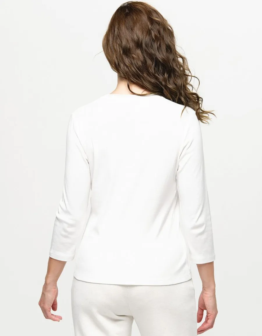 Christine Laure T-shirts|Hauts*T-shirt blanc coton modal