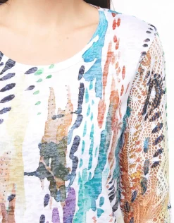 Christine Laure T-shirts|Hauts*T-shirt blanc en dévoré