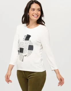 Christine Laure T-shirts|Hauts*T-shirt blanc imprimé