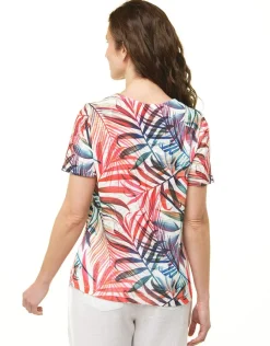 Christine Laure T-shirts|Hauts*T-shirt blanc palmiers