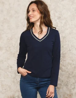 Christine Laure T-shirts|Hauts*T-shirt bleu coton