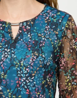 Christine Laure T-shirts|Hauts*T-shirt bleu dentelle