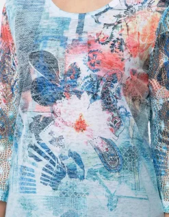 Christine Laure T-shirts|Hauts*T-shirt bleu imprimé