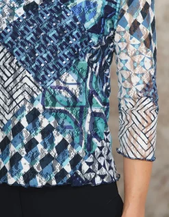 Christine Laure T-shirts|Hauts*T-shirt bleu imprimé