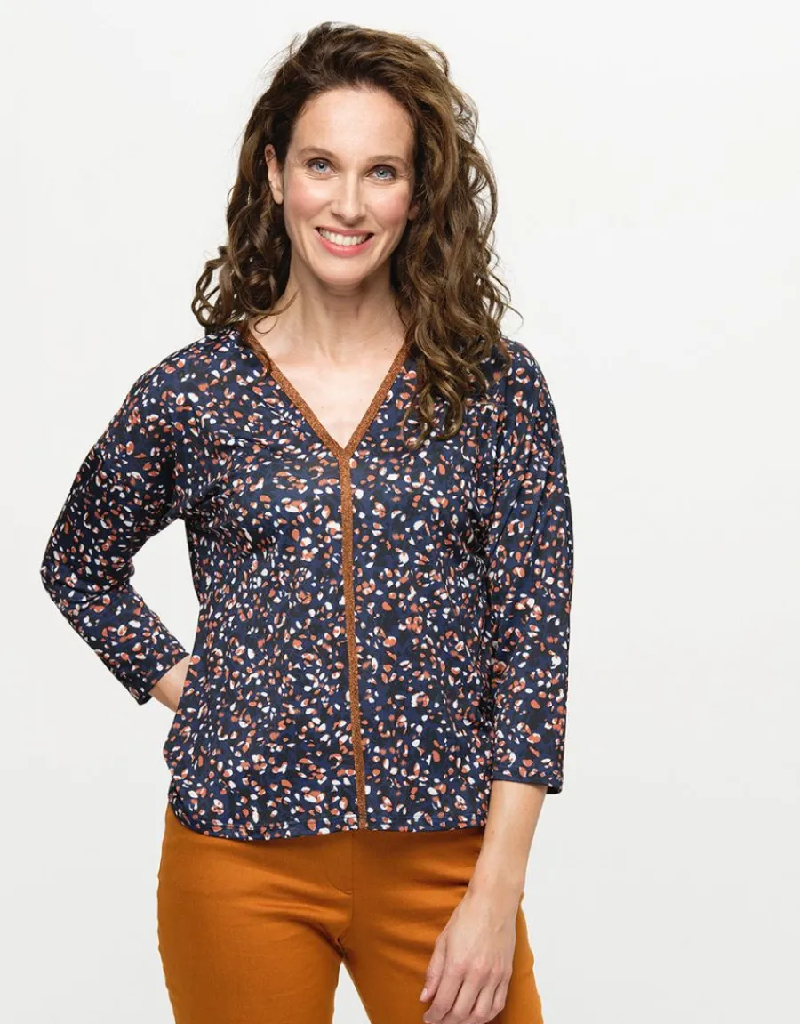 Christine Laure T-shirts|Hauts*T-shirt bleu imprimé