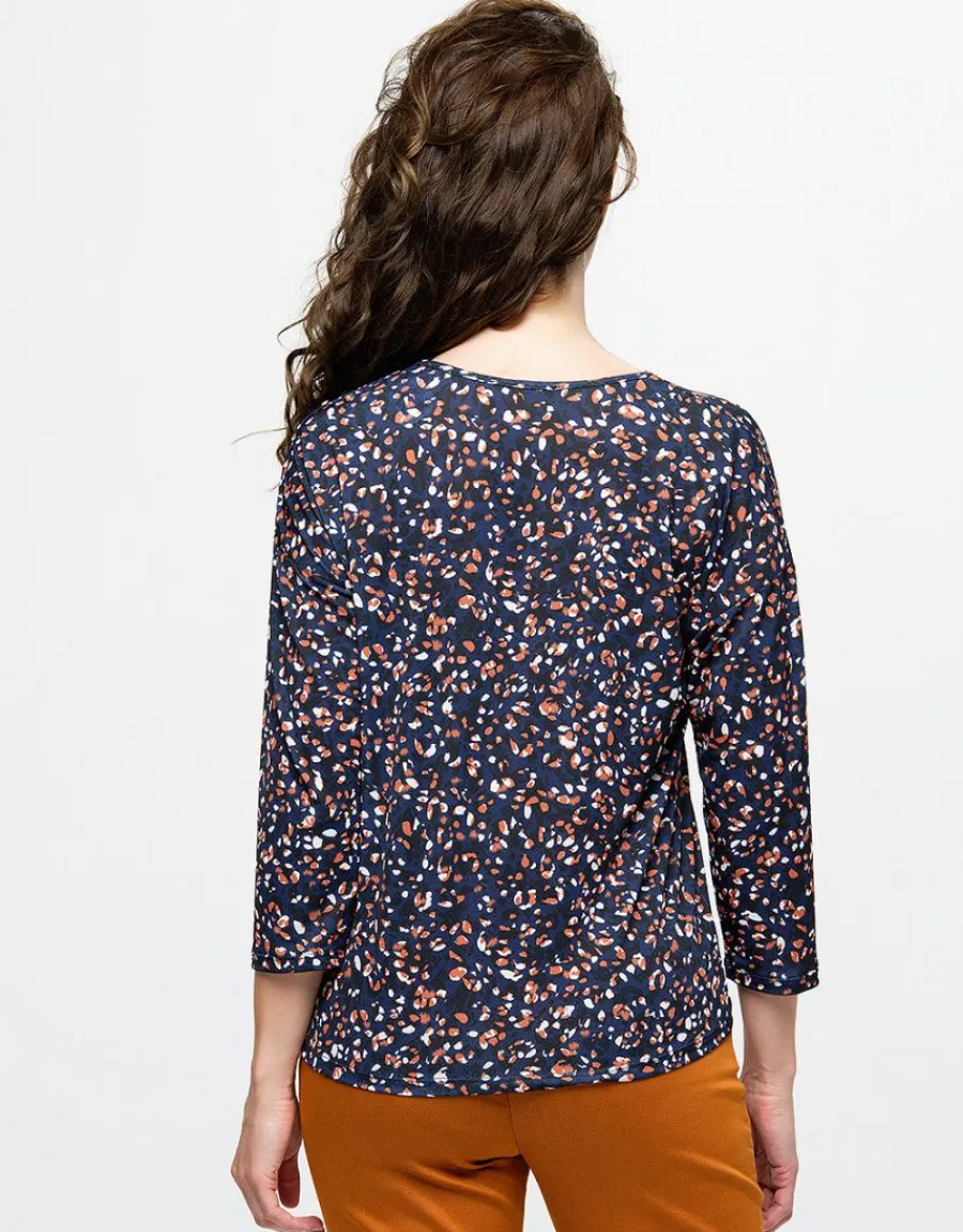 Christine Laure T-shirts|Hauts*T-shirt bleu imprimé