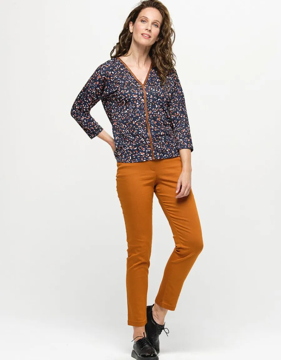 Christine Laure T-shirts|Hauts*T-shirt bleu imprimé